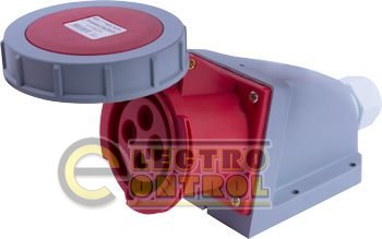 Силовая розетка стационарная e.socket.124.32.67, 4п., 400В, 32А, IP 67