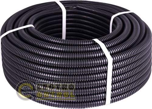 Труба гофрированная тяжелая (750Н) e.g.tube.pro.25.32 (15м).black,черная
