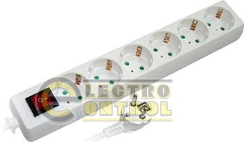 Удлинитель e.es.6.3.z.s.b 6 гнезд, 3м с з/к выключателем, baby protect Удлинитель e.es.6.3.z.s.b 6 гнезд, 3м с з/к выключателем, baby protect