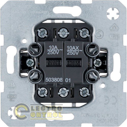 Выключатель 2-клав. переключатель/кнопка (механизм) 10А/250В