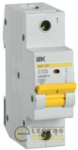 Автоматический выключатель UEK (IEK) ВА47-150  1p 125А C 15 кА AC
