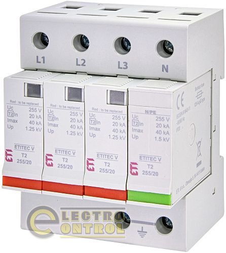 Ограничитель перенапряжения ETITEC V T2 255/20 (3+1) 2442957