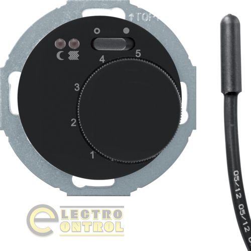 Термостат для пола, с датчиком, 16А/250В, чёрный, R.Classic Термостат для пола, с датчиком, 16А/250В, чёрный, R.Classic