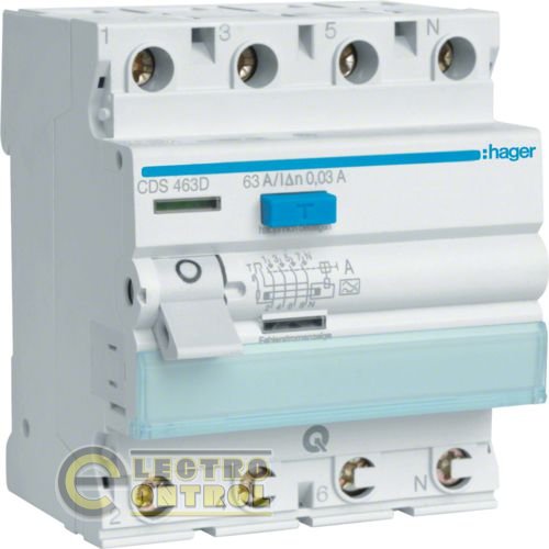 CDS440D Hager ПЗВ (Дифреле) 40А 4P 30mA Тип А