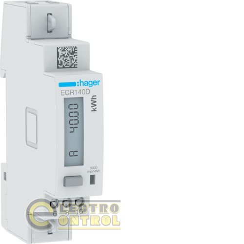 Лічильник електроенергій однофазний HAGER ECR140D 40А, 1М, MODBUS MID Лічильник електроенергій однофазний HAGER ECR140D 40А, 1М, MODBUS MID