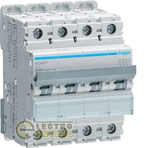 Автоматический выключатель Hager NCN401 1А 4p AC