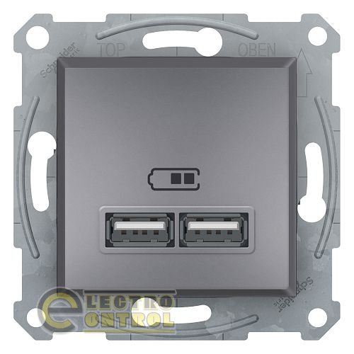 USB розетка 2,1A сталь Asfora