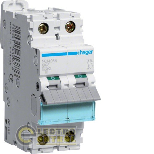 Автоматический выключатель Hager NCN263 63А 2p AC Автоматический выключатель Hager NCN263 63А 2p AC