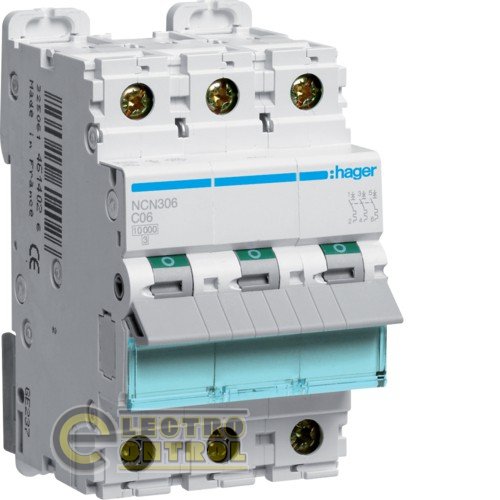 Автоматический выключатель Hager NCN306 6А 3p AC Автоматический выключатель Hager NCN306 6А 3p AC