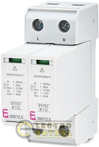 Обмежник перенапруги ETITEC M T12 300/12,5 (2+0, 2p, TNC-S) 2440531
