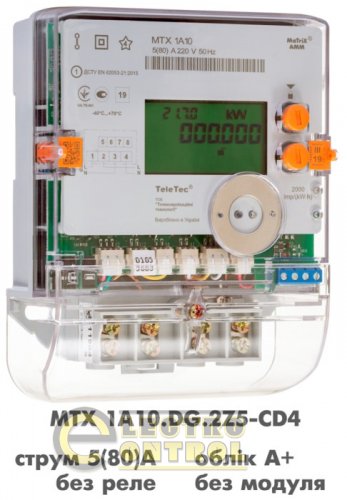 Cчётчик 1-ф многотарифный TeleTec MTX 1A10.DG.2Z5-CD4