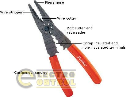 Универсальный инструмент для обрезки, зачистки и обжима кабеля (дюймовый) ProsKit 8PK-CT009A Универсальный инструмент для обрезки, зачистки и обжима кабеля (дюймовый) ProsKit 8PK-CT009A