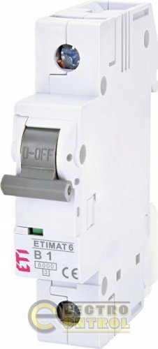 Автоматичний вимикач ETI ETIMAT 6 1p B 1А AC 2111509