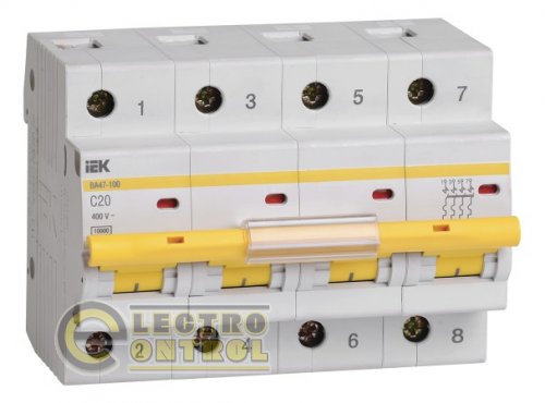 Автоматичний вимикач UEK (IEK)   4p 20А C 10 кА AC