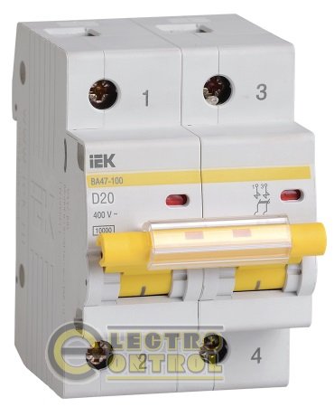 Автоматический выключатель UEK (IEK)   2p 20А D 10 кА AC