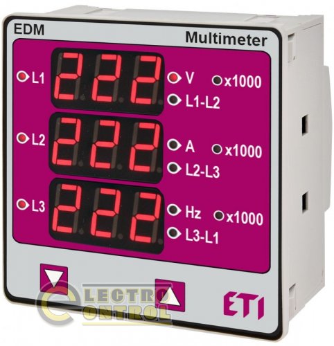 Цифровой мультиметр EDM  (96x96мм, 40-300V AC/DC), ETI 4805419 4805419
