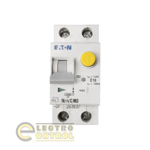 Диференціальний автоматичний вимикач 32/0,03А (AC,DC),  хар-ка В, 1+N, вимкнути. здатність 10 ка (PFL7-32/1N/B/003-A-DE)