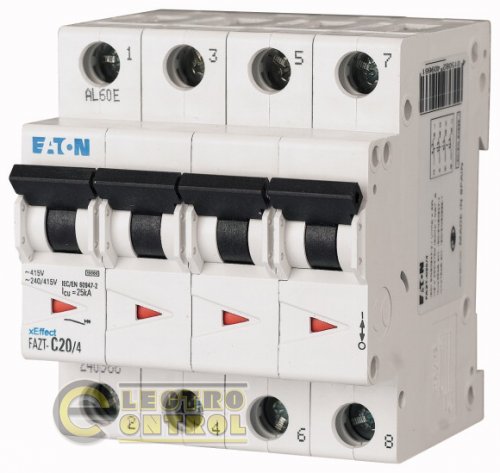 Автоматический выключатель Eaton FAZ-T D 20А 4p 142505