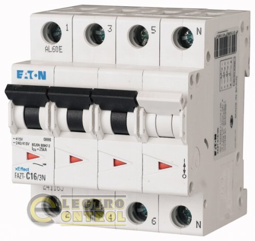 Автоматичний вимикач Eaton FAZ-T D 20А 3P+N 142521
