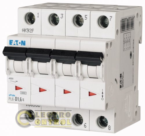 Автоматический выключатель Eaton PL6 D 1,6А 4p 166536