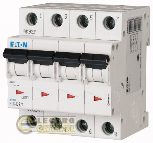 Автоматический выключатель Eaton PL6 D 2А 4p 166544 Автоматический выключатель Eaton PL6 D 2А 4p 166544