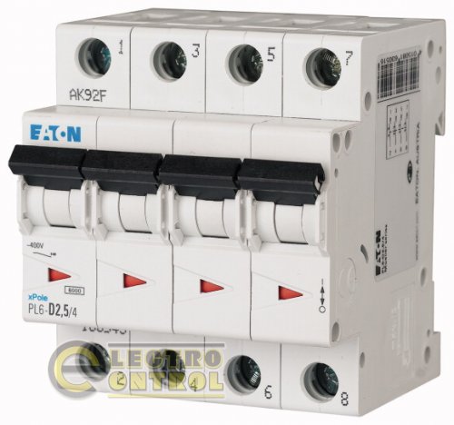 Автоматический выключатель Eaton PL6 D 2,5А 4p 166543