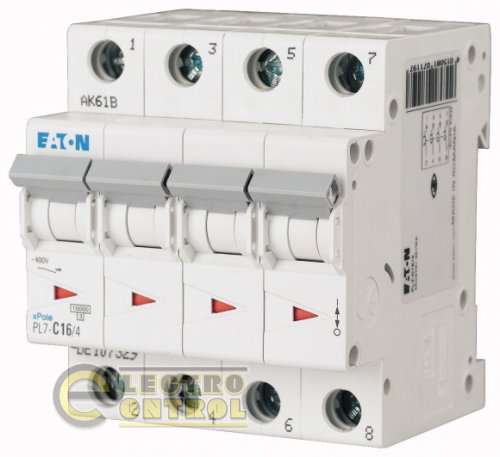 Автоматичний вимикач Eaton PL7 C 4А 4p 165184 Автоматичний вимикач Eaton PL7 C 4А 4p 165184