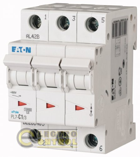 Автоматический выключатель Eaton PL7 D 1А 3p 165136