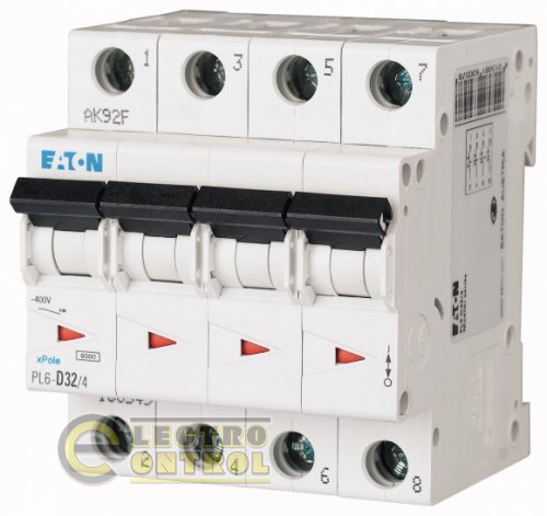 Автоматический выключатель Eaton PL6 B 32А 4p 166500