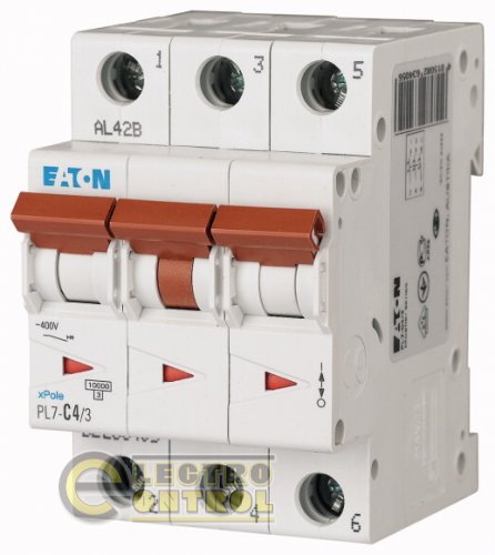 Автоматический выключатель Eaton PL7 B 4А 3p 116709