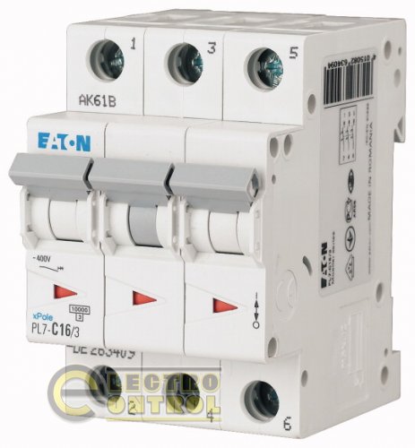 Автоматический выключатель Eaton PL7 B 2,5А 3p 165115