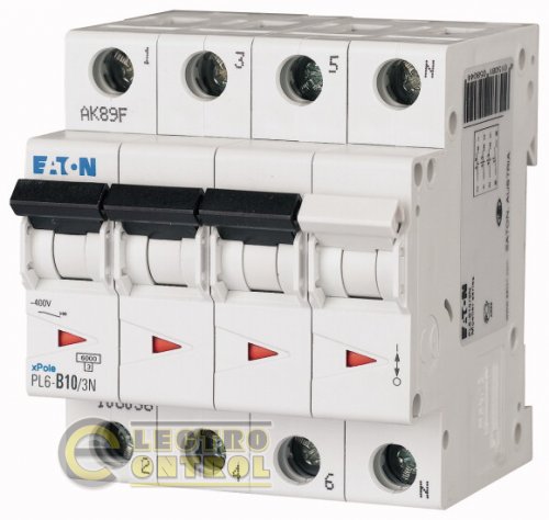 Автоматический выключатель Eaton PL6 D 10А 3P+N 165031