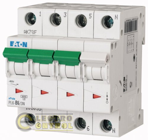 Автоматический выключатель Eaton PL6 B 5А 3P+N 165011