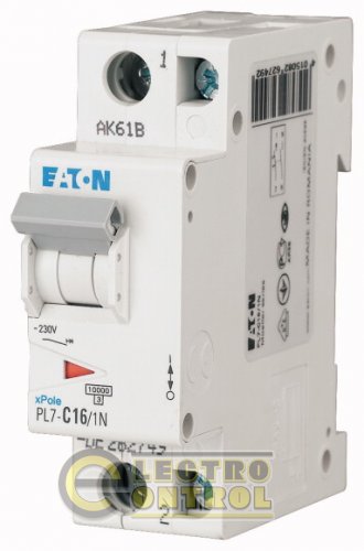 Автоматический выключатель Eaton PL7 C 3,5А 1p+N 165234 Автоматический выключатель Eaton PL7 C 3,5А 1p+N 165234