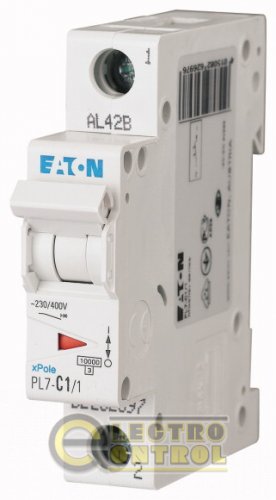 Автоматический выключатель Eaton PL7 D 1А 1p 165071 Автоматический выключатель Eaton PL7 D 1А 1p 165071