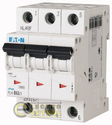 Автоматический выключатель Eaton PL4 C 6А 3p 293158