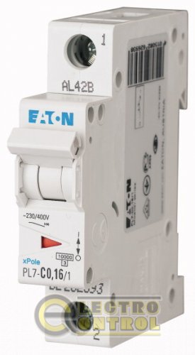 Автоматический выключатель Eaton PL7 C 0,16А 1p 262693