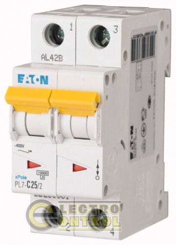 Автоматический выключатель Eaton PL7 B 25А 2p 262767