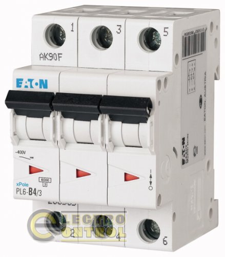 Автоматический выключатель Eaton PL6 B 4А 3p 286585