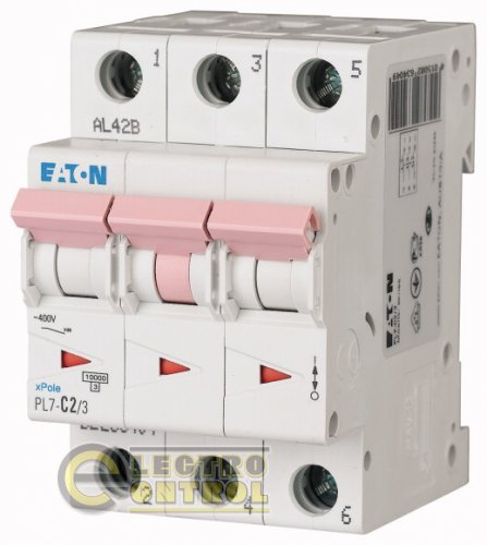 Автоматический выключатель Eaton PL7 C 2А 3p 263404 Автоматический выключатель Eaton PL7 C 2А 3p 263404