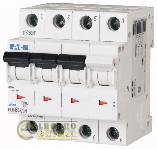 Автоматический выключатель Eaton PL6 C 32А 3P+N 106913