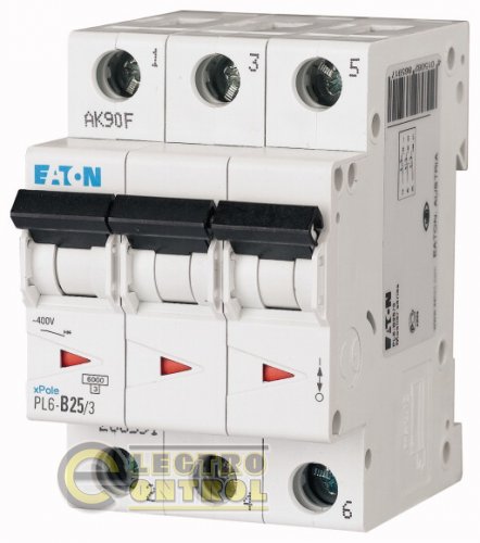 Автоматический выключатель Eaton PL6 C 25А 3p 286603 Автоматический выключатель Eaton PL6 C 25А 3p 286603