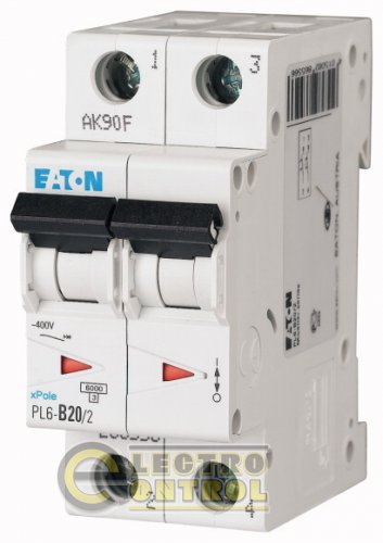 Автоматический выключатель Eaton PL6 D 20А 2p 286580