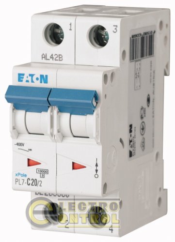 Автоматический выключатель Eaton PL7 D 20А 2p 263382