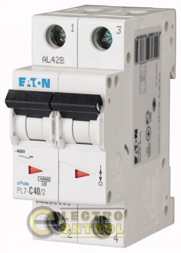 Автоматический выключатель Eaton PL7 C 40А 2p 263363 Автоматический выключатель Eaton PL7 C 40А 2p 263363