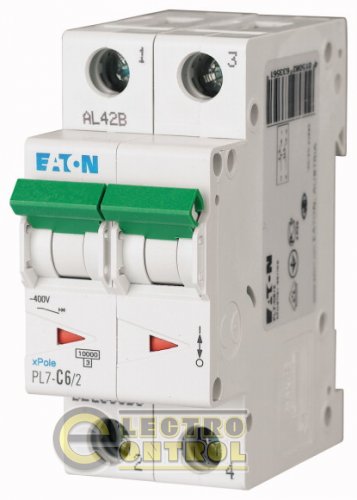 Автоматический выключатель Eaton PL7 C 6А 2p 263356