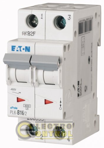 Автоматический выключатель Eaton PL6 B 16А 2p 286555