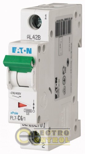 Автоматический выключатель Eaton PL7 D 6А 1p 262713