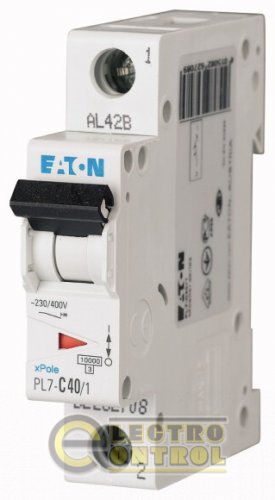 Автоматический выключатель Eaton PL7 B 40А 1p 262690