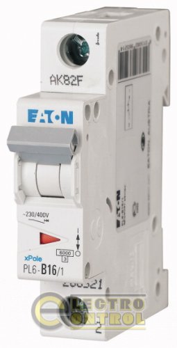 Автоматический выключатель Eaton PL6 B 16А 1p 286521